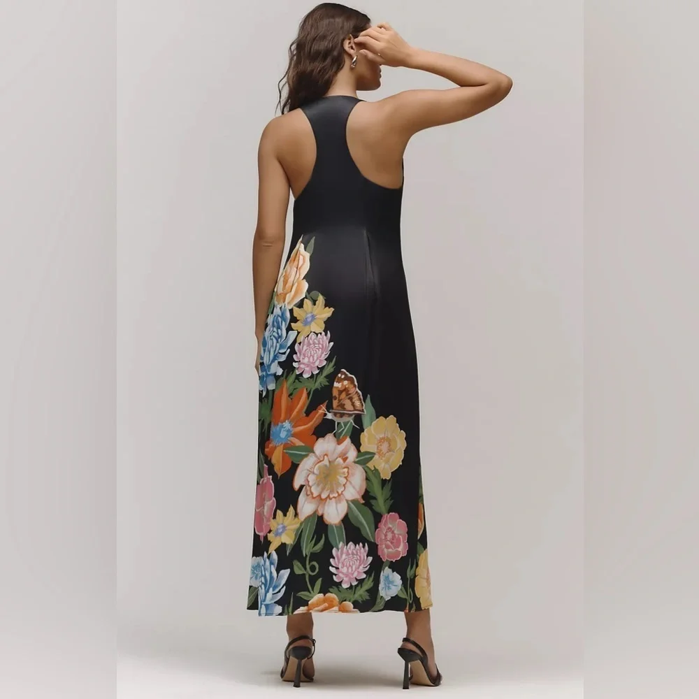 NWT! Floral By Anthropologie Sleeveless Linen Blend Maxi Dress -Size Small 🗝️ - Picture 2 of 4